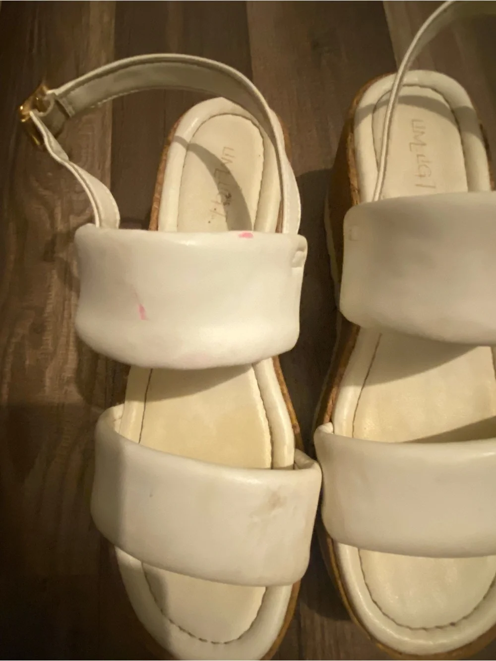 Limelight White Padded Double-Strap Kids Sandals